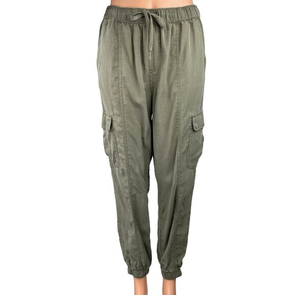 Rachel Roy Women's Olive Green Elastic Waist Cargo Jogger Trousers Pants Size S - Picture 1 of 6